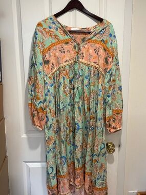 Floral flowy cotton dress size 16/18